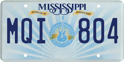 MS license plate MQI804