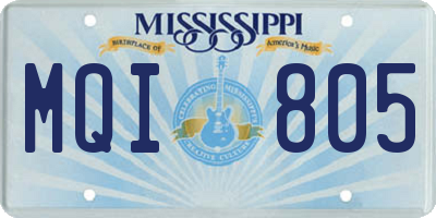 MS license plate MQI805