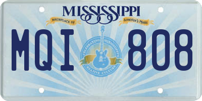 MS license plate MQI808