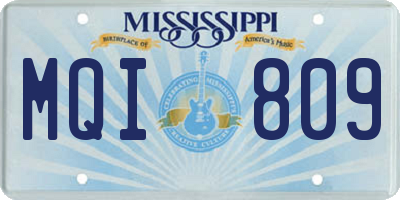 MS license plate MQI809