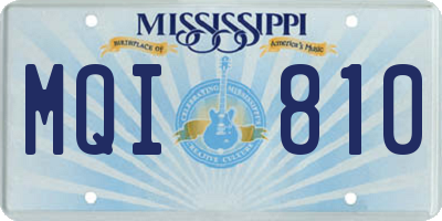 MS license plate MQI810