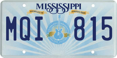 MS license plate MQI815