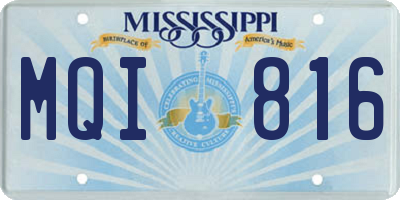 MS license plate MQI816