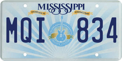 MS license plate MQI834