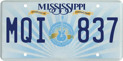 MS license plate MQI837