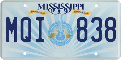 MS license plate MQI838