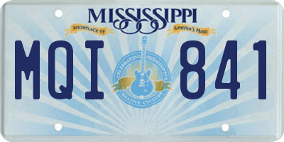 MS license plate MQI841