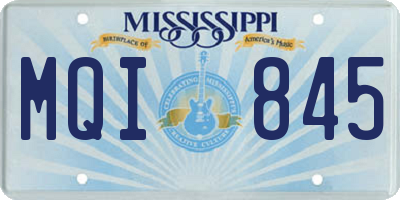 MS license plate MQI845