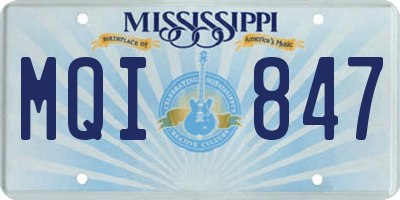 MS license plate MQI847