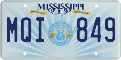 MS license plate MQI849