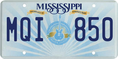 MS license plate MQI850