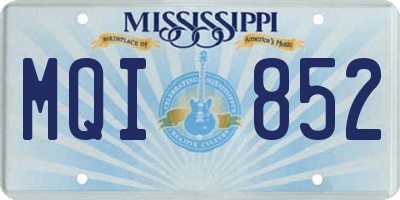 MS license plate MQI852