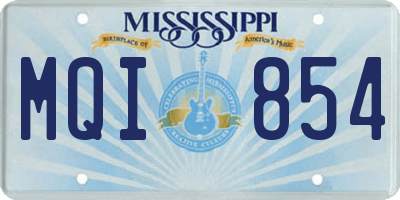 MS license plate MQI854
