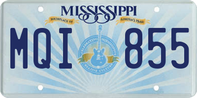 MS license plate MQI855