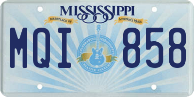 MS license plate MQI858