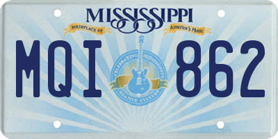 MS license plate MQI862