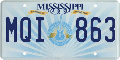 MS license plate MQI863