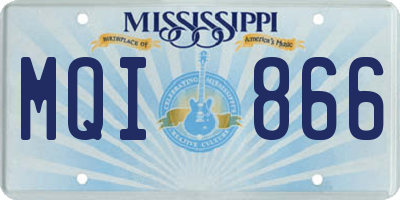 MS license plate MQI866