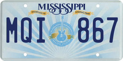 MS license plate MQI867