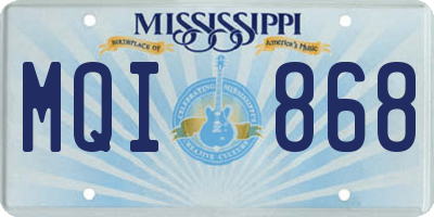 MS license plate MQI868