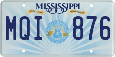 MS license plate MQI876