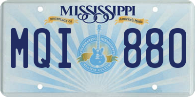 MS license plate MQI880