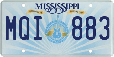 MS license plate MQI883