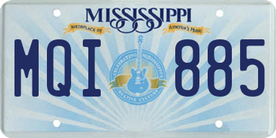 MS license plate MQI885
