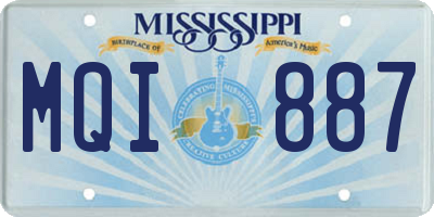 MS license plate MQI887
