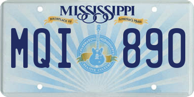MS license plate MQI890