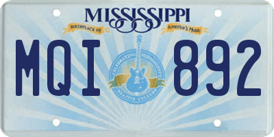 MS license plate MQI892