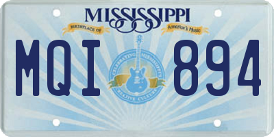 MS license plate MQI894