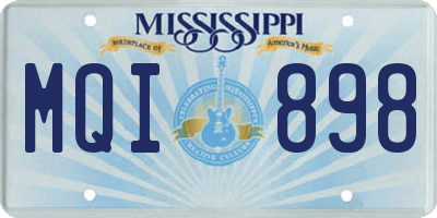 MS license plate MQI898