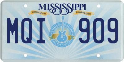 MS license plate MQI909