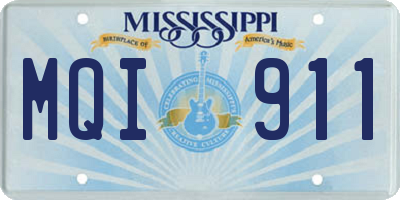 MS license plate MQI911
