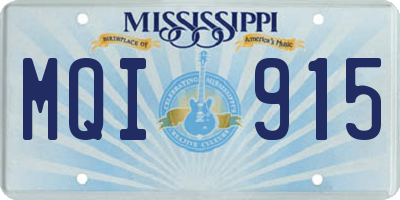 MS license plate MQI915