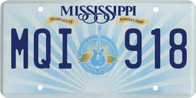 MS license plate MQI918