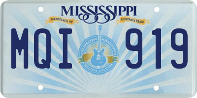 MS license plate MQI919