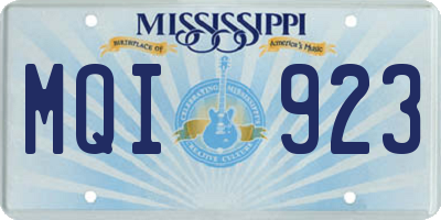 MS license plate MQI923