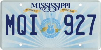 MS license plate MQI927