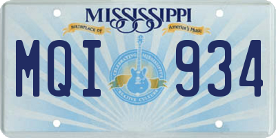 MS license plate MQI934