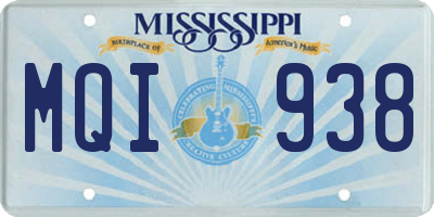 MS license plate MQI938