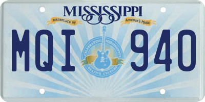 MS license plate MQI940