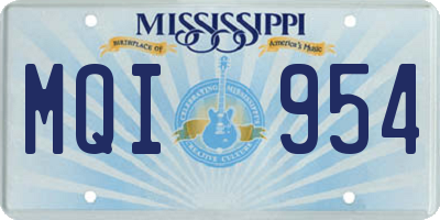 MS license plate MQI954