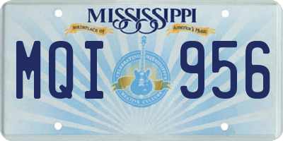 MS license plate MQI956