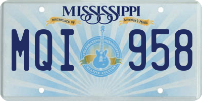 MS license plate MQI958