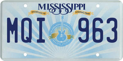 MS license plate MQI963