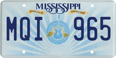 MS license plate MQI965