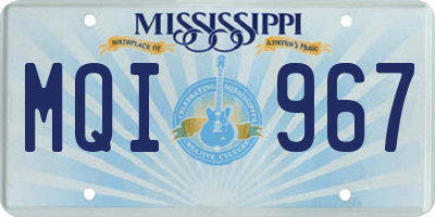 MS license plate MQI967