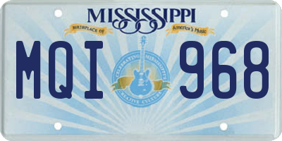 MS license plate MQI968